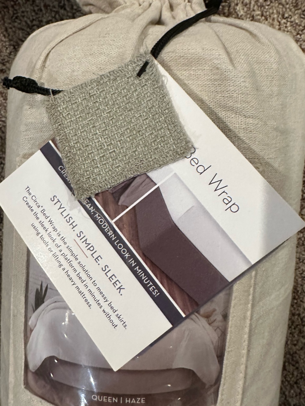 Standard Textile Circa Bed Wrap Queen Haze Modern Box Spring Cover Bed Skirt New - Picture 3 of 4